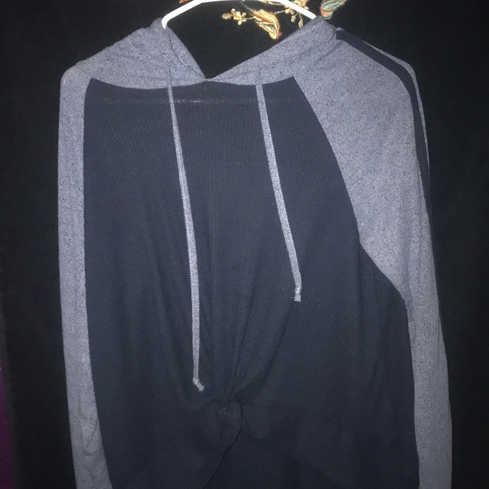 Light and dark blue jogger/workout hoodie